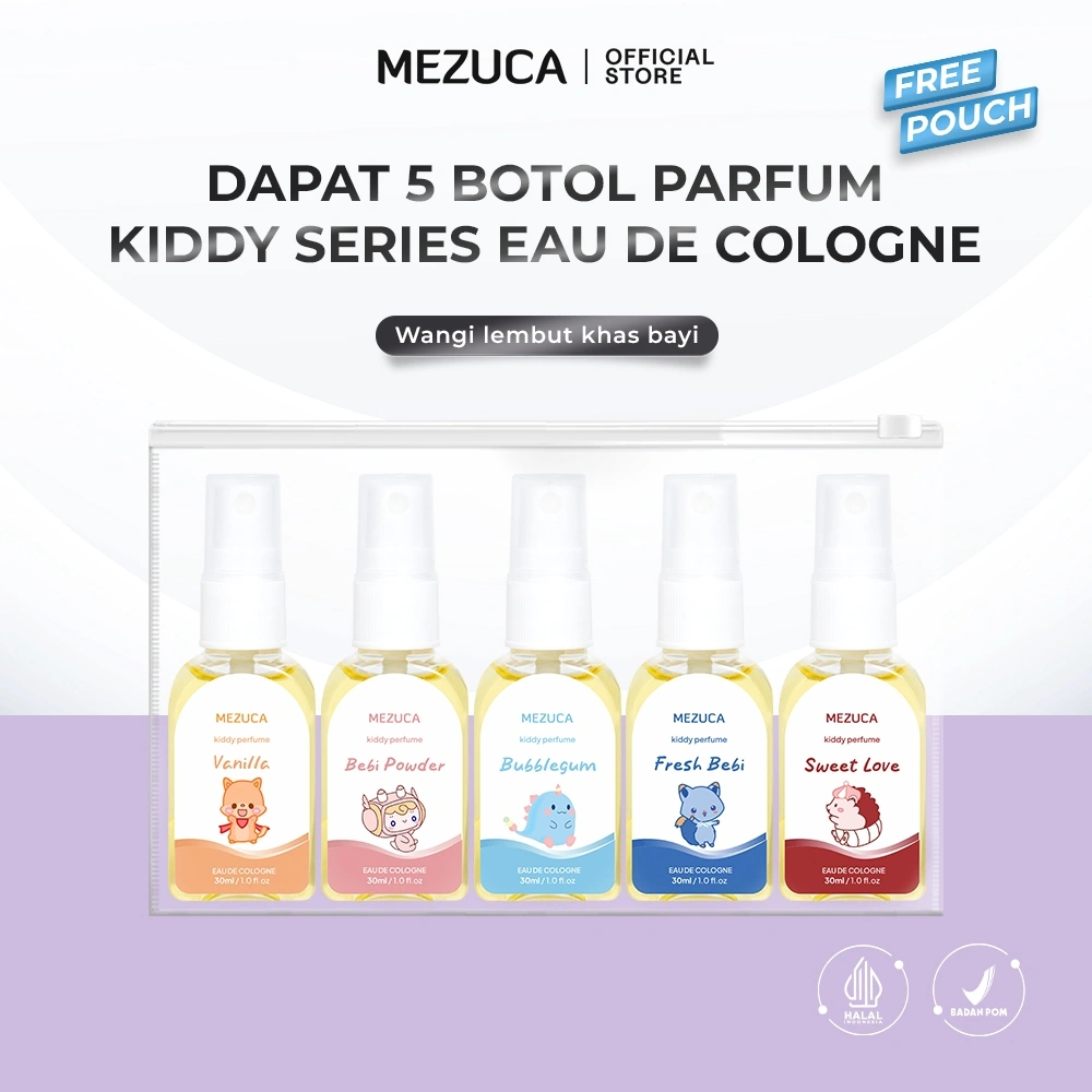 Dapat 5 Botol Parfum Anak Kiddy Series Mezuca 30mL Eau De Cologne BPOM Wangi Bayi Baby Tahan Lama