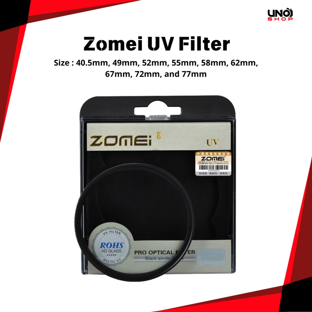Zomei Filter UV DW1 Wide Band Pro 40.5mm 49mm 52mm 55mm 58mm 62mm 67mm 72mm 77mm