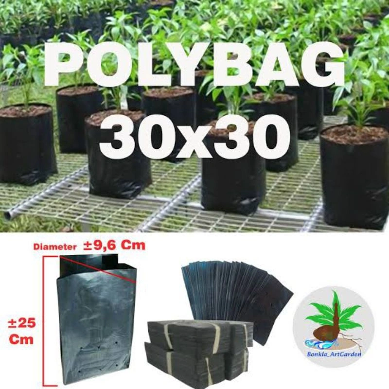 Polybag tanaman 30x30 isi 50pcs - Polybag Planter tanam cabe ukuran 30x30