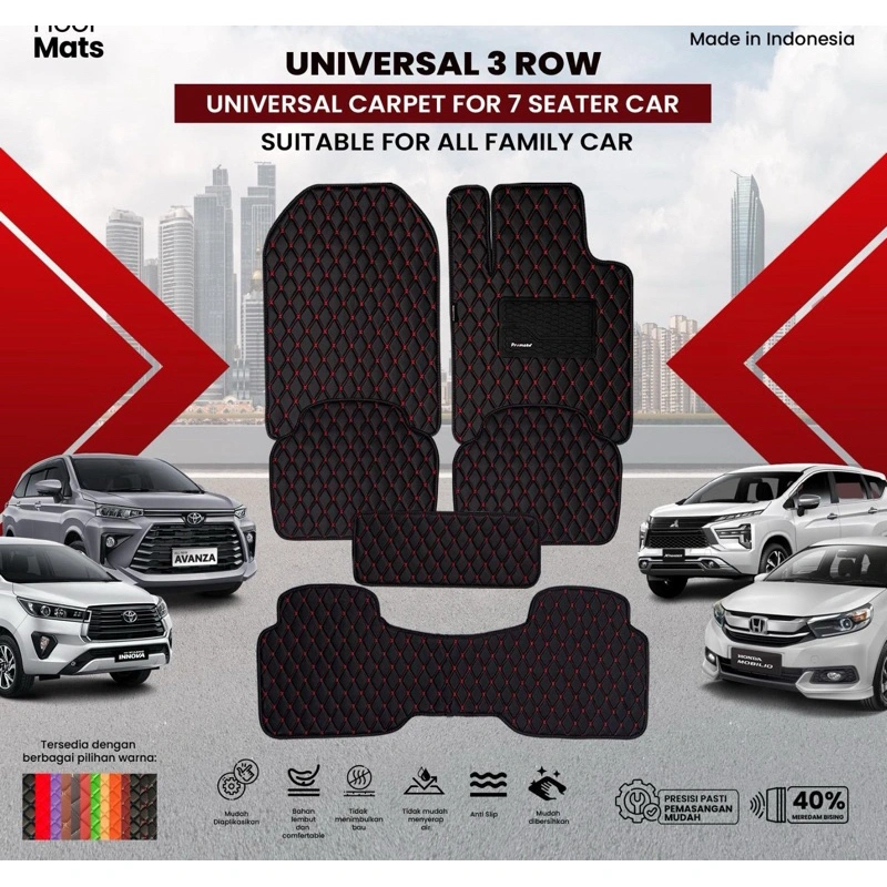 JK Karpet Mobil kulit 2|3 Baris waterproof premium|Universal bisa diaplikasikan ke semua mobil