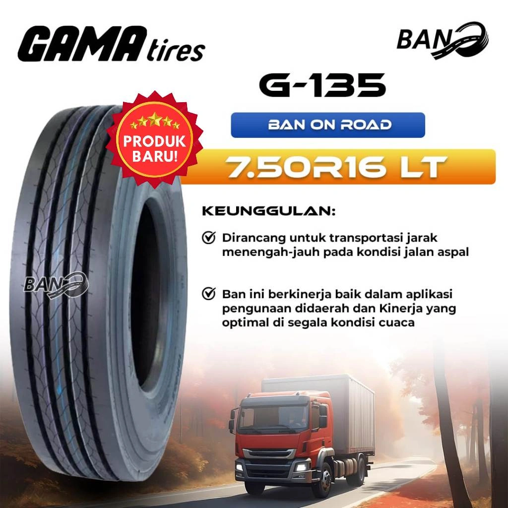Ban Truk Gama Tires G135 7.50 R16/Ban Truk Radial Uk 7.50 R16 LT