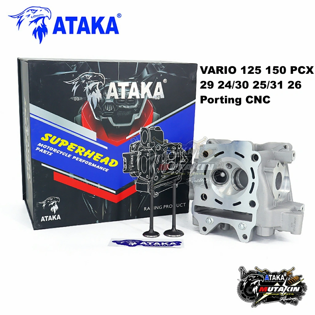 ATAKA RACING BLOK HEAD 31 26 25 30 24 29 2 klep 4 klep Porting CNC Honda Vario 125 Vario 150 PCX 150 ADV