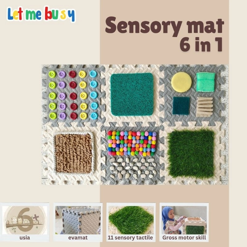 Sensory Mat Sensory Playmat Montessori Motorik Skill Mainan Edukasi Anak 1 2 3 tahun
