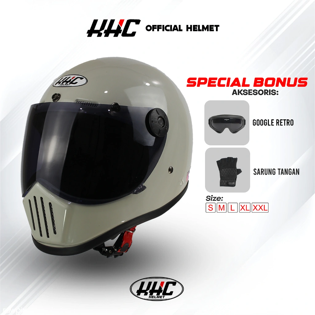 KHC Helm Cakil Full Face Kaca Luar FREE GOGLE+ST