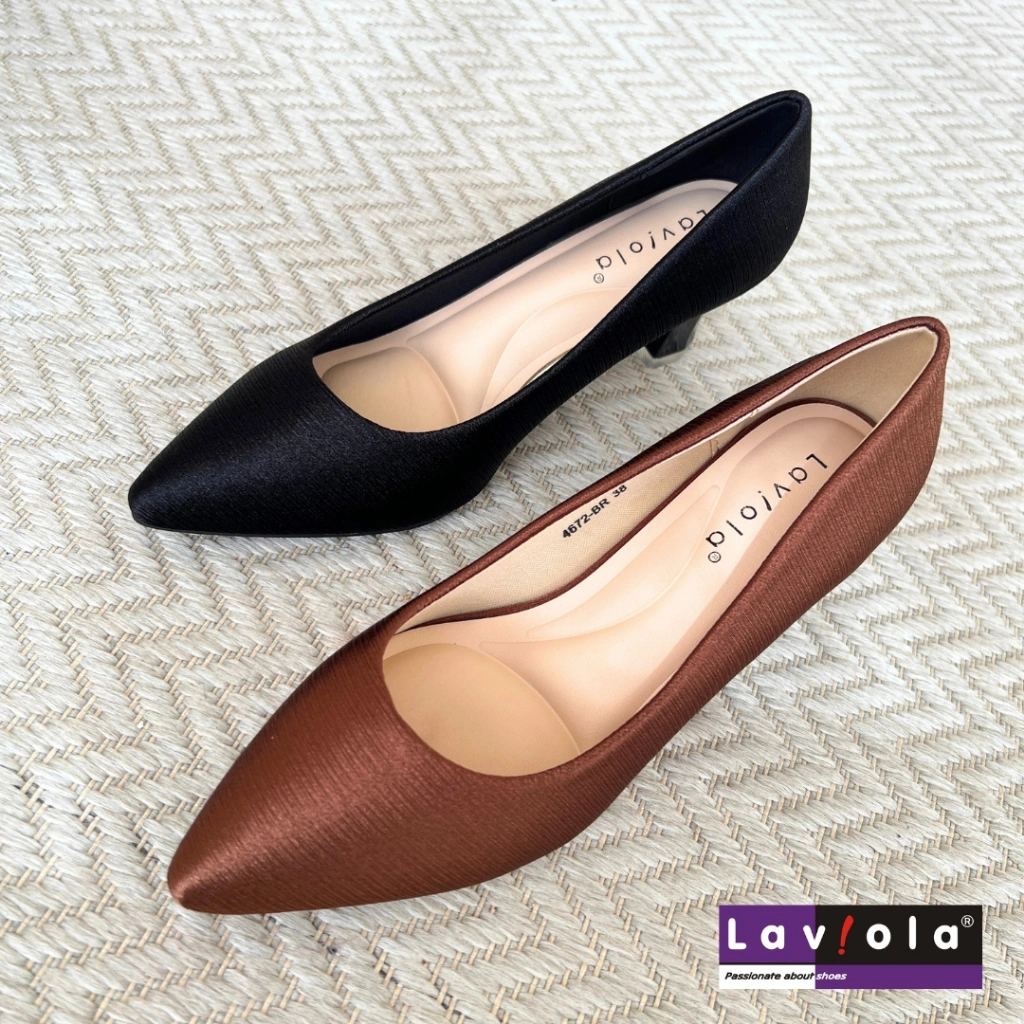 Laviola 4672 FFS - Sepatu Pantofel Wanita Hak Kotak Kecil 5 cm