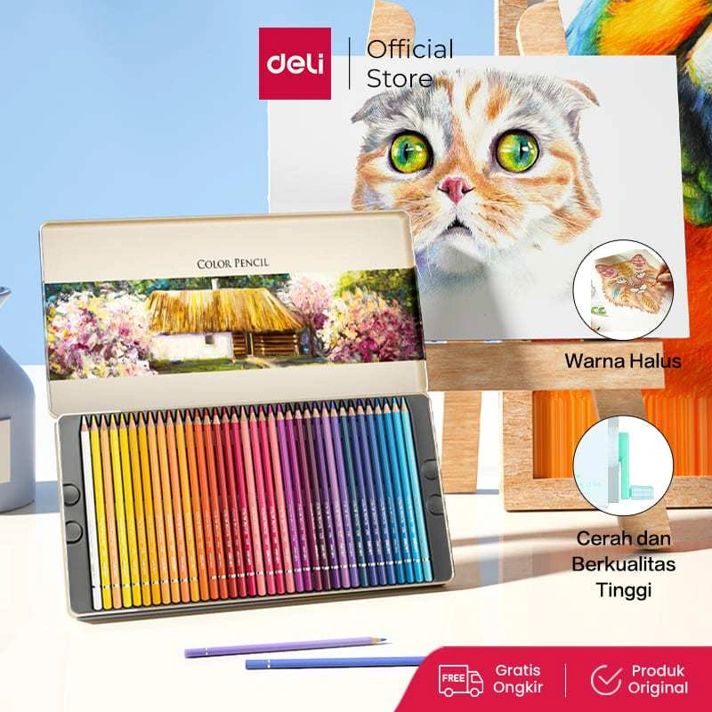 Deli High-grade Oil Pencil Color Pensil Warna Minyak 48/72 Warna 6567 6568