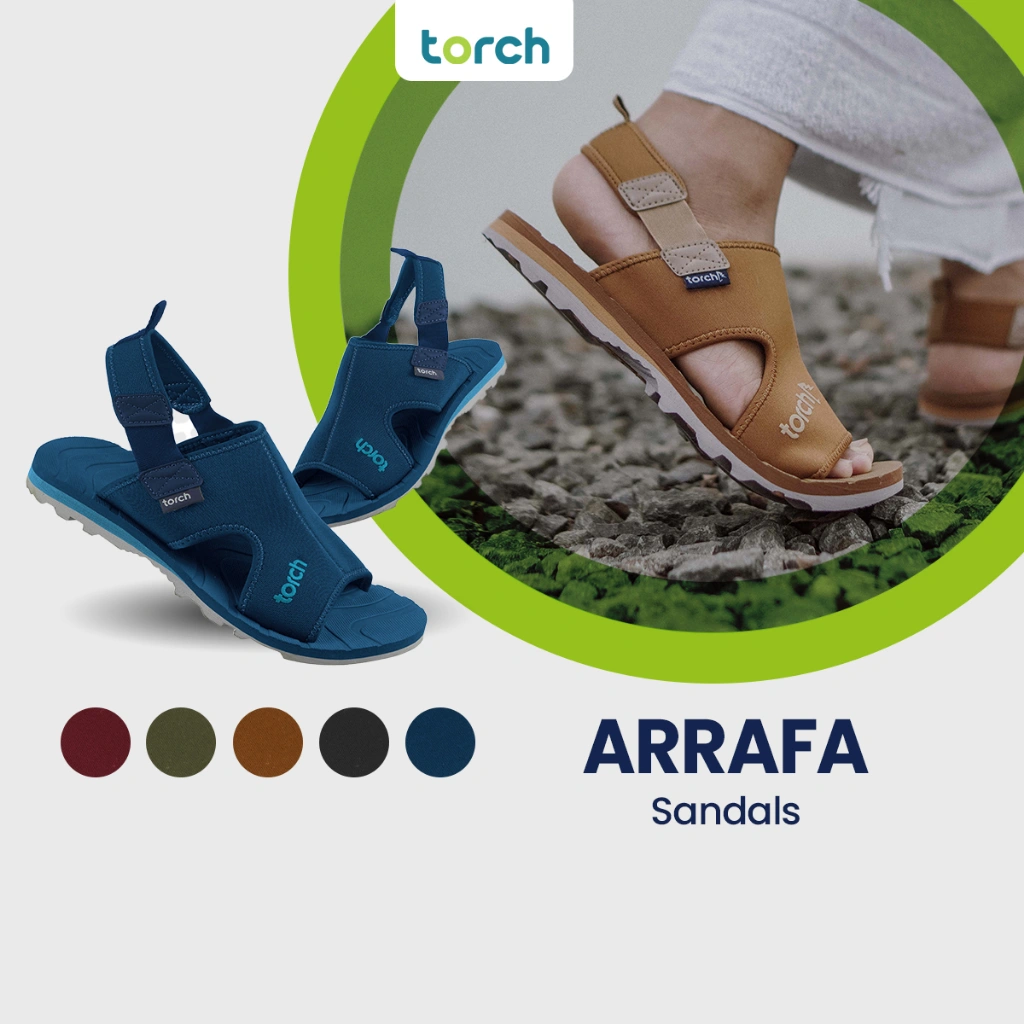 TORCH Arrafa Sandal Haji Umrah Umroh Ringan Kasual 2in1 Slide Anti Slip Footwear -  Haji Umroh Outdoor Sandal Travelling
