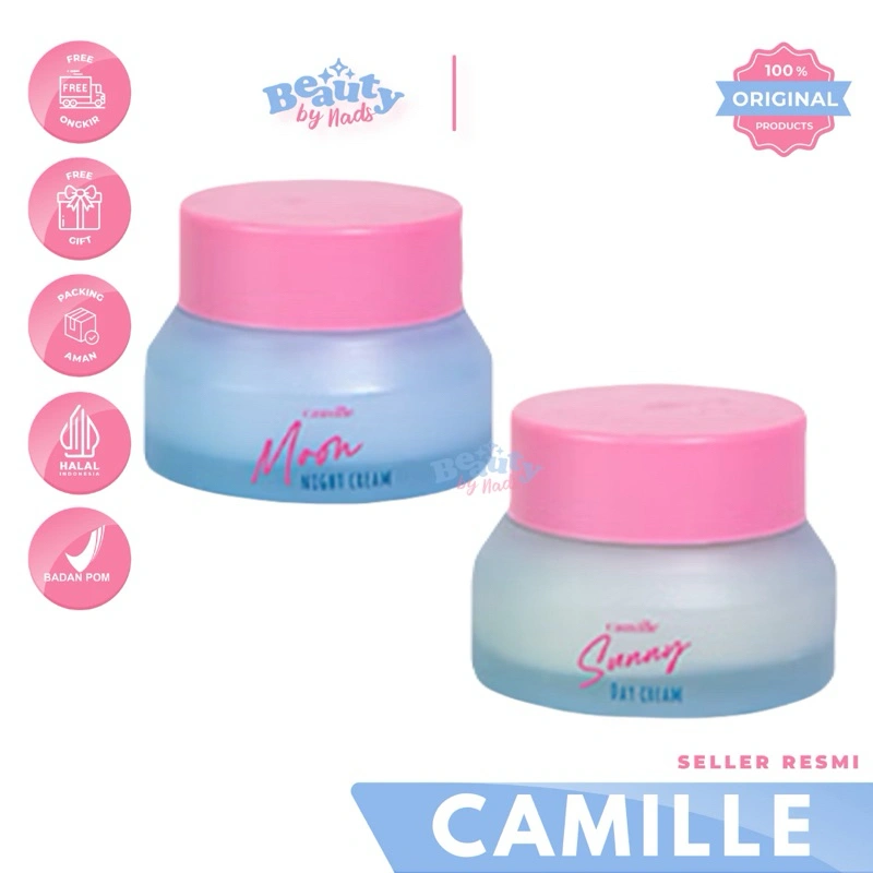 BEAUTYBY.NADS | CAMILLE DAY & NIGHT CREAM SUNNY DAY CREAM MOON NIGHT CREAM PELEMBAB SPF UV FILTER MOISTURIZER BY CAMILLE BEAUTY CAMILLEBEAUTY