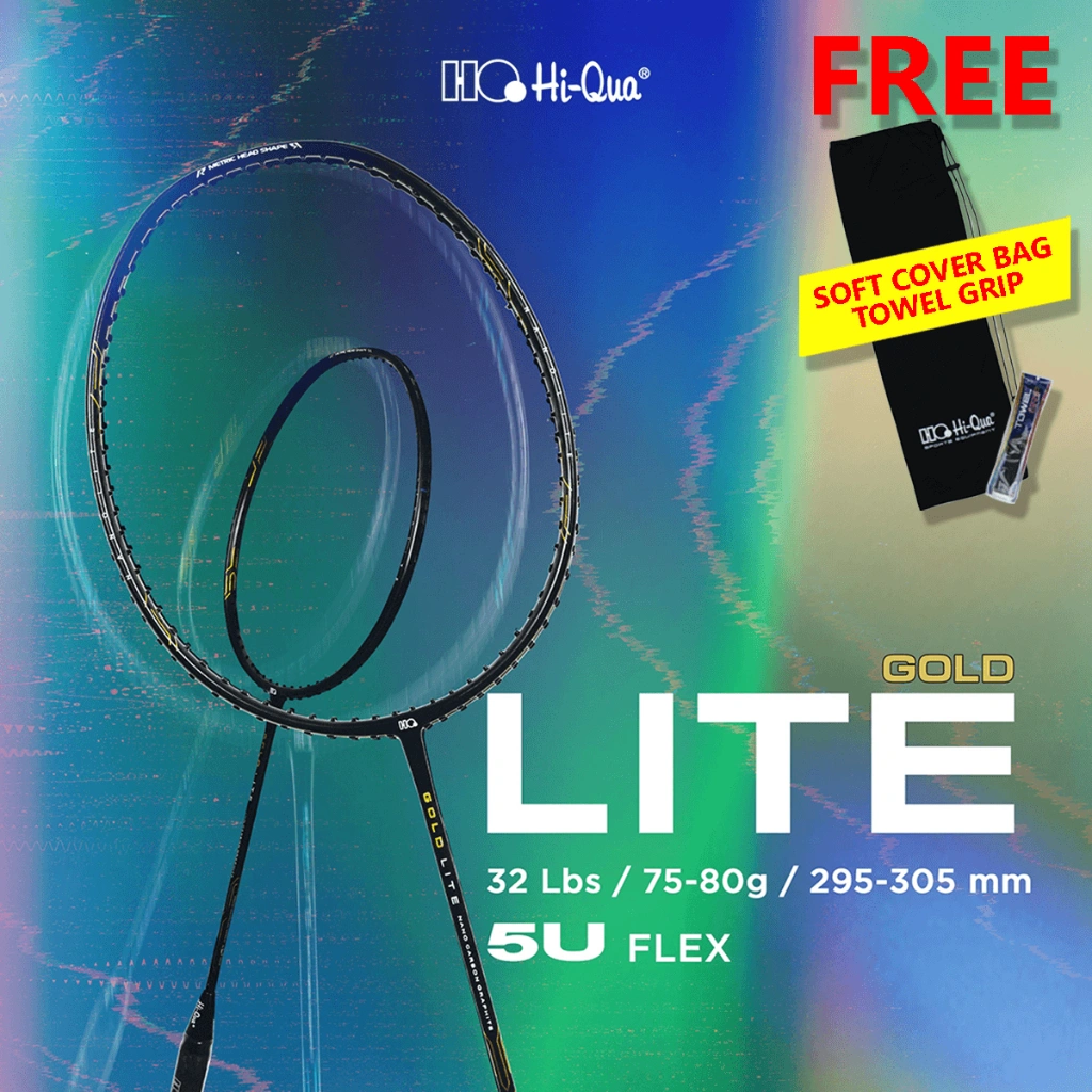 Hi-Qua Raket Badminton Bulutangkis Lite 5U Max Tension 32 Lbs