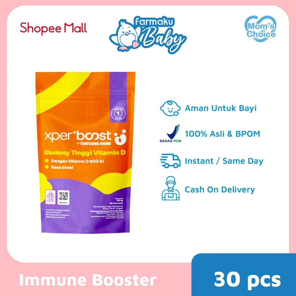 Xpert Boost Gummy Vitamin D 600 IU Isi 30 Gummies - Suplemen Vitamin D