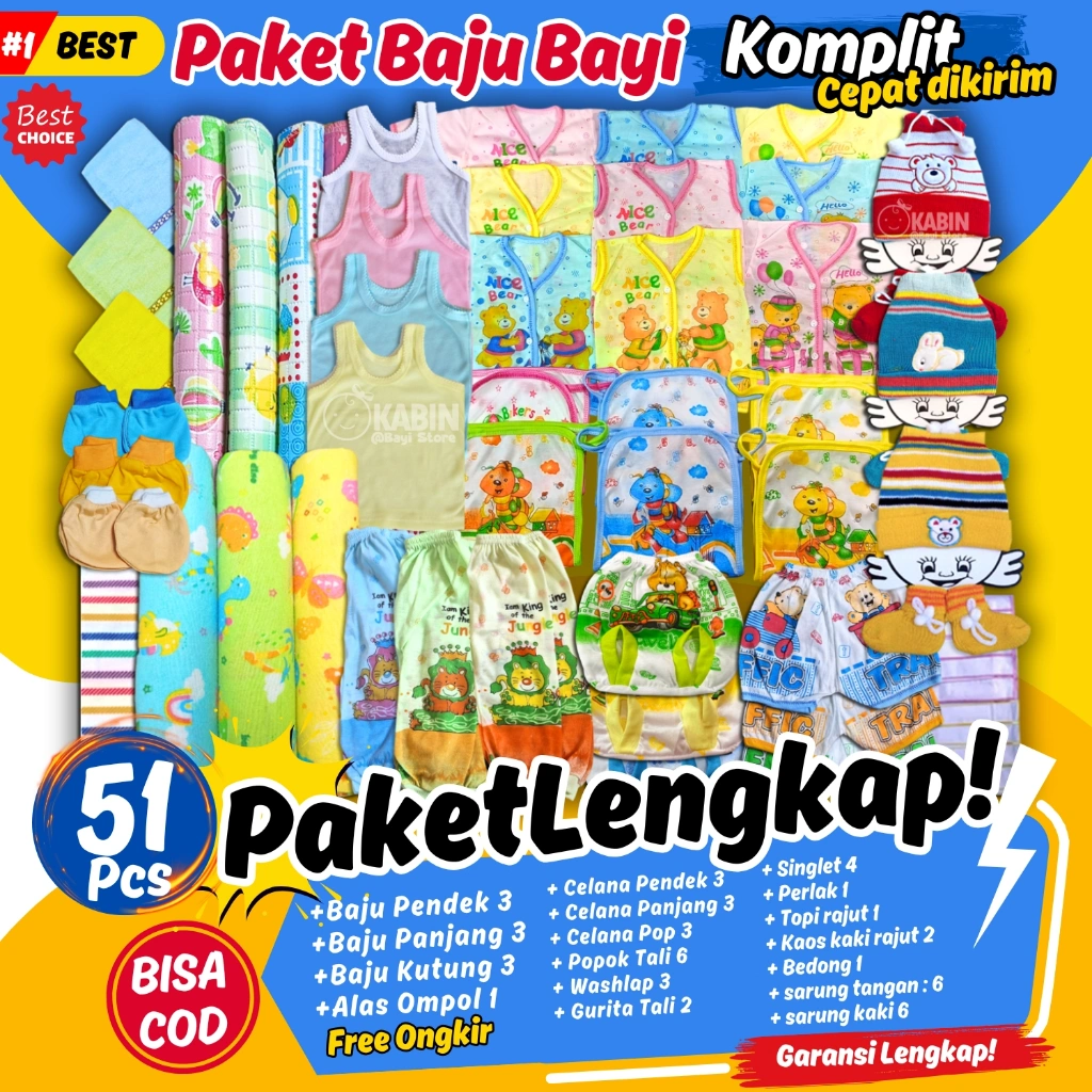 Paket  Hemat Perlengkapan Baju Bayi Newborn - Paket Lahiran - Paket Baju Bayi - Set Kado Bayi