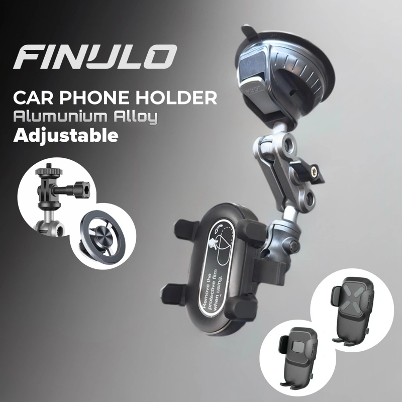 Car Phone Holder Mobil FINULO Bahan ABS Alumunium Kokoh dan Adjustable Premium Aksesoris Interior