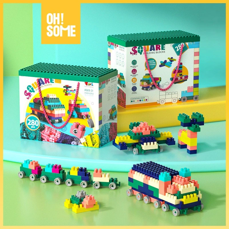 OHSOME Mainan Balok Susun Anak DIY 280pcs Bahan ABS Kuat Tahan Lama Set Kado Pendidikan Awal Toys Educational Gift Set Boys Girls Multicoloured Game Musical
