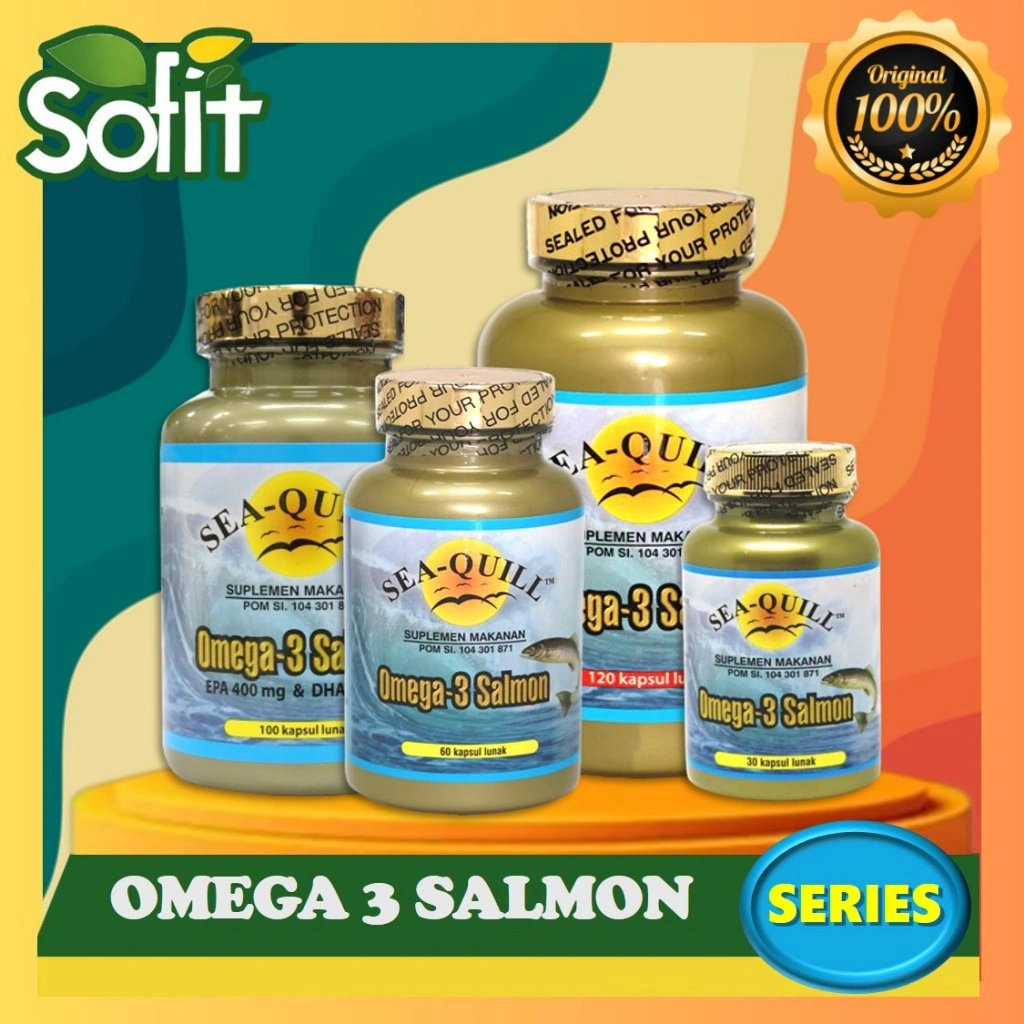 Sea-Quill Omega 3 Salmon Series | Vitamin Minyak Ikan | Seaquill | Kesehatan Jantung & Otak | Sofit