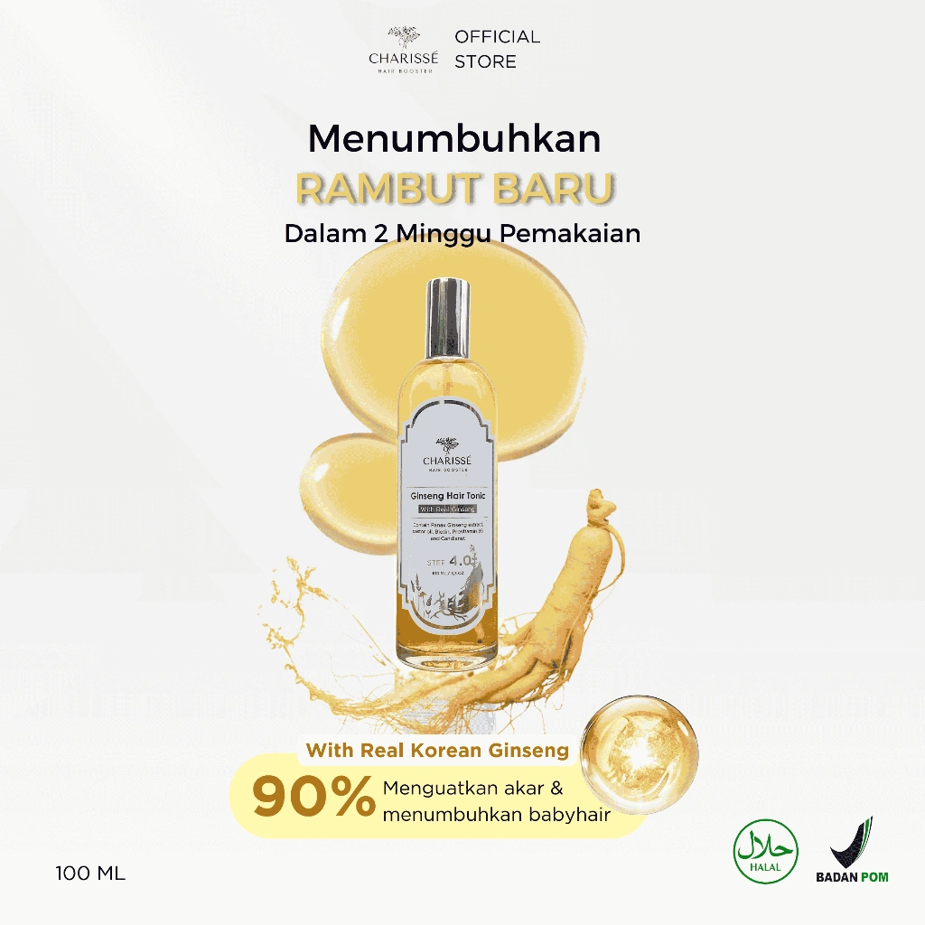 CHARISSE Hair Tonic Ginseng | Charisse Hair Booster | Perawatan Rambut Rontok parah | Hair Tonic Rambut rontok