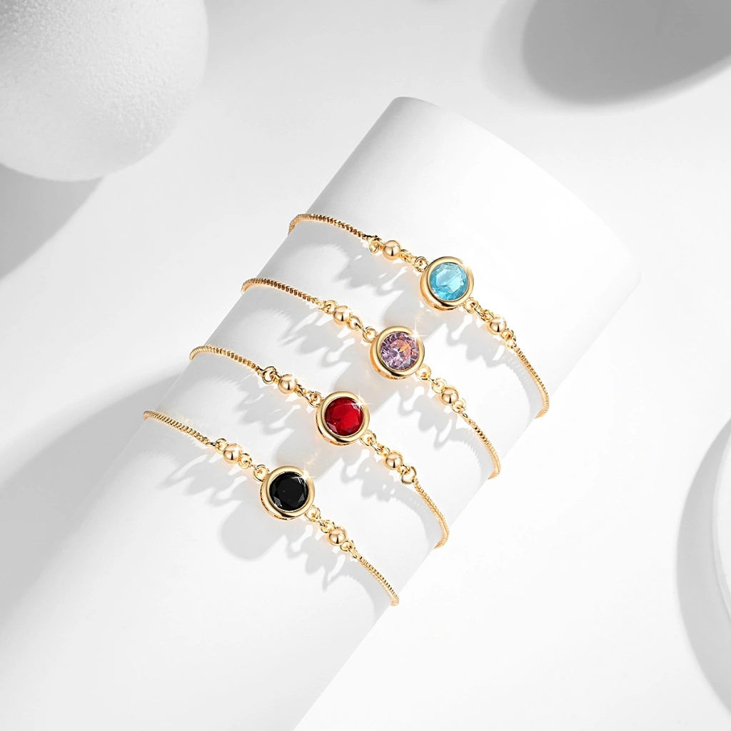 Lanmi Jewelry Gelang Serut Kristal Bulat Aksesori Perhiasan Fashion Baja Tahan Karat Anti Pudar Untuk Wanita Dewasa Gelang Serut Wanita LM624