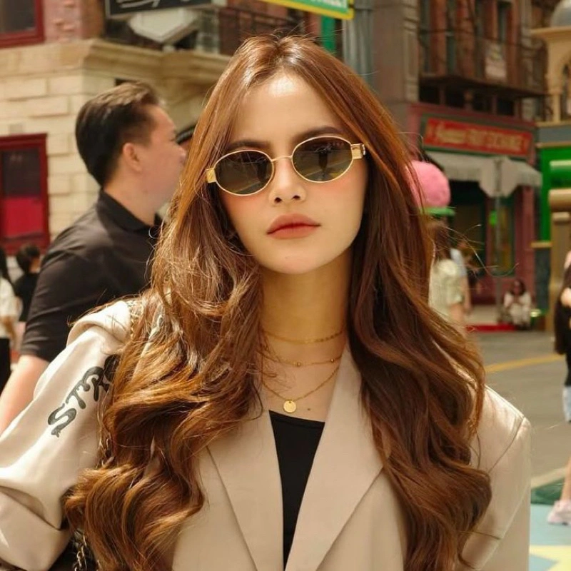 Vascka Eyewear - Frame Bingkai Kacamata Florence Sunglasses Anti Silau / Kacamata Hitam Oval Besi Ringan Unisex Pria Wanita Anti UV Matahari / Kacamata Fashion Gaya Kekinian Trend UV400 / Kacamata Hitam Umrah Umroh Terbaru Best Seller Korean Style