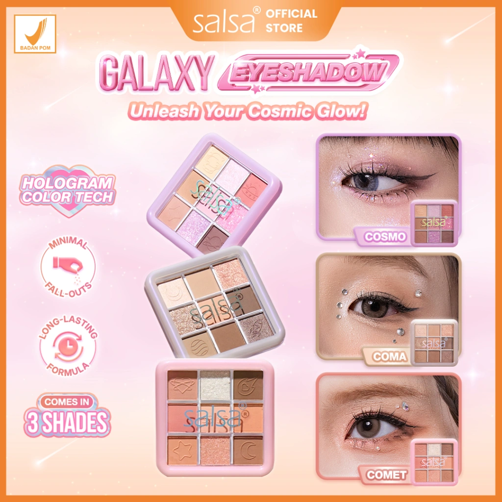 SALSA Galaxy Eyeshadow – Palette Eyeshadow | Make Up Douyin Korea | MakeUp |  Perona Mata | Pewarna Mata | High Pigmented | Eyeshadows
