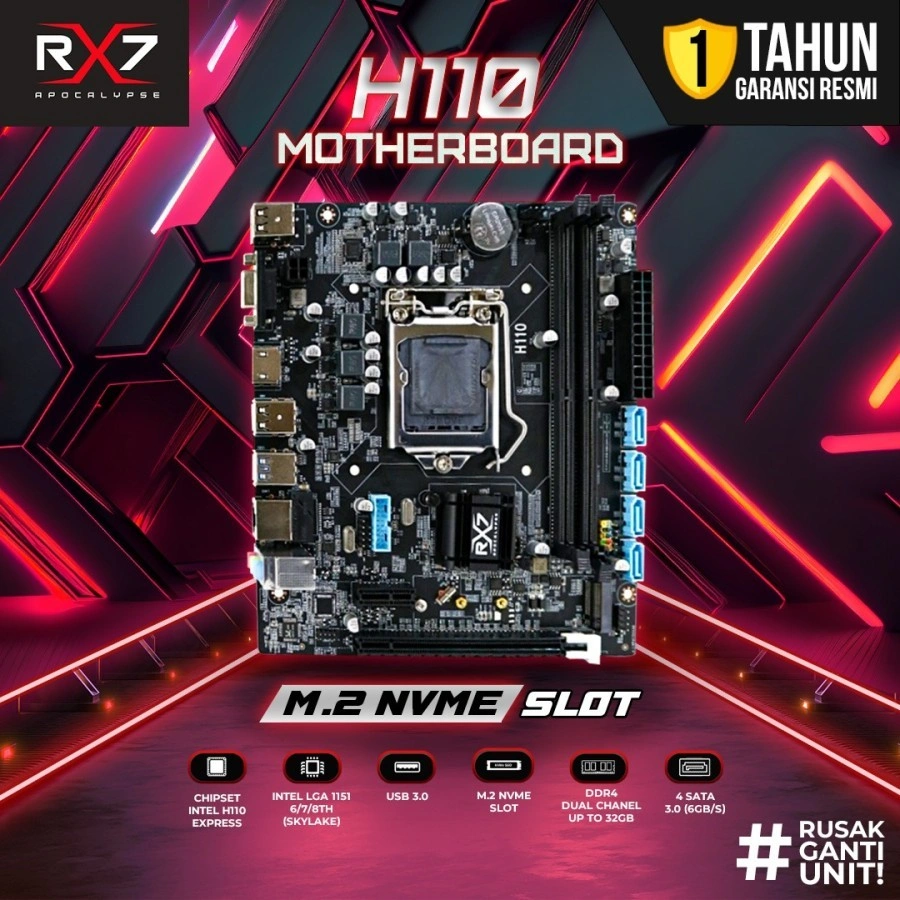 Motherboard RX7 H110 Socket LGA 1151 DDR4 Mainboard H110 INTEL