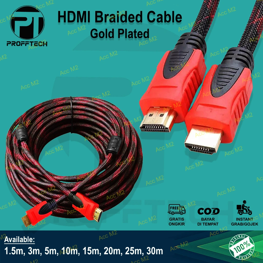 Kabel HDMI Jaring 1.5m 3m 5m 10m 15m 20m 25m 30m