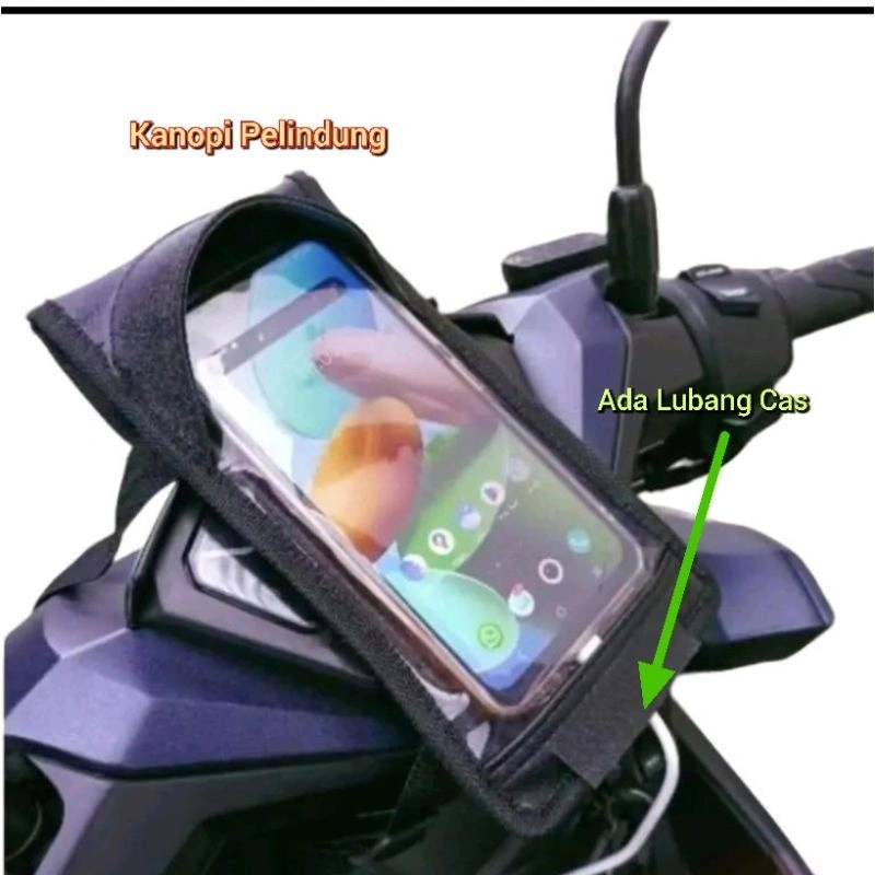 HOLDER HP WATERPROOF TAS HP MOTOR ANTI AIR LAYAR SENTUH NORMAL UNTUK SEMUA TIPE HP