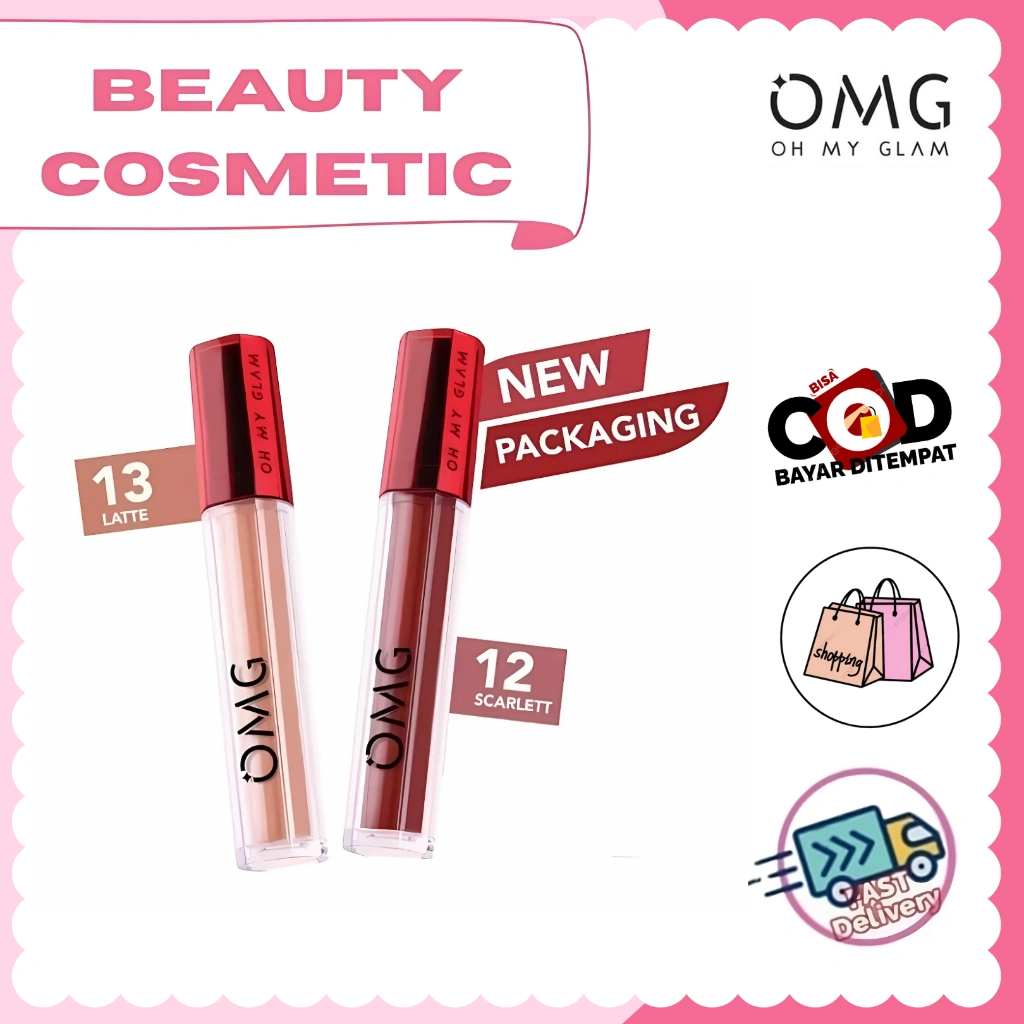 OMG OH MY GLAM MatteLast Lip Cream Bold Coffee Ombre - 12 & 13 (Lip Cream Matte Dengan Warna Intense, Tahan Lama & Ringan)