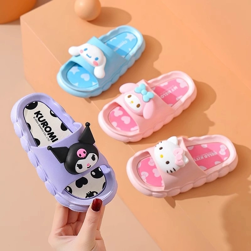 Sandal Anak-anak Kuromi Baru Sandal Melody Anak Perempuan Anti-selip Rumah Dalam Ruangan Bayi Perempuan