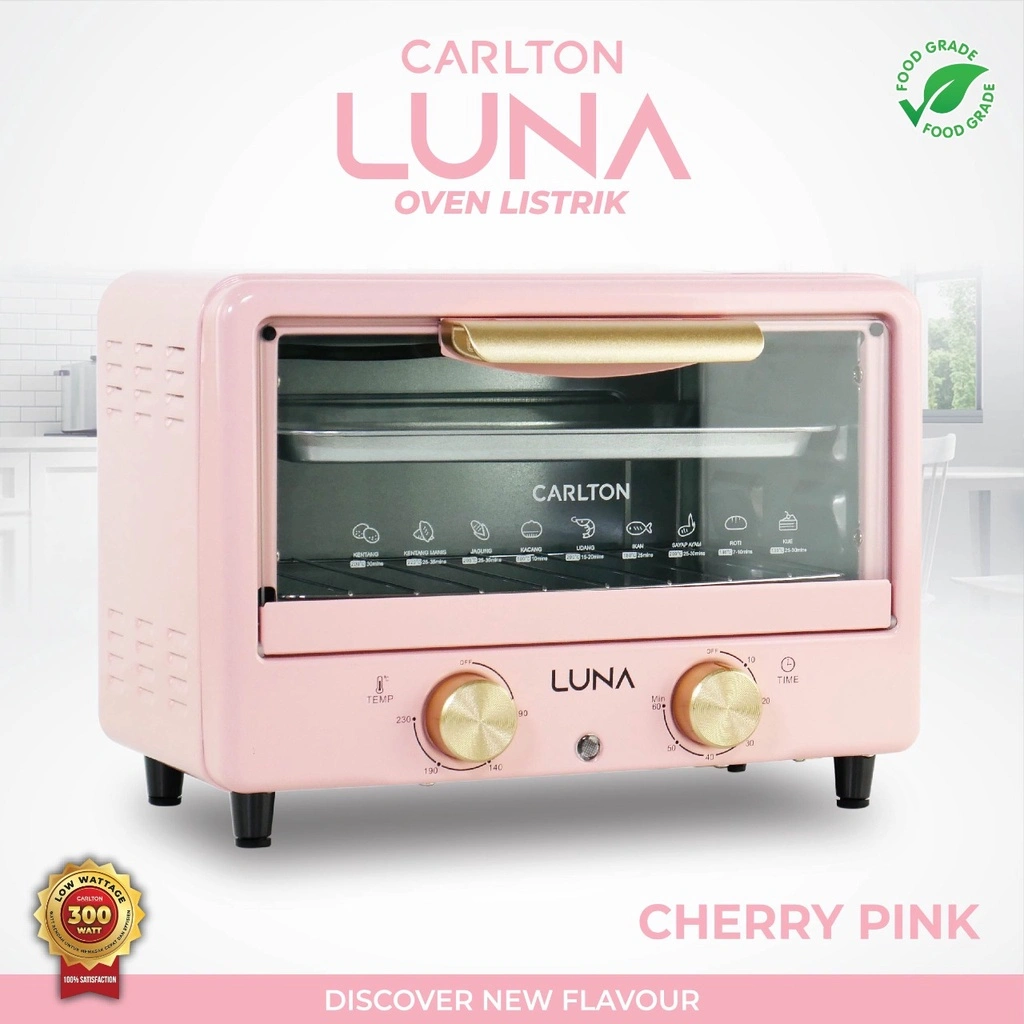 CARLTON Oven Listrik LUNA 12 Liter Stainless Steel Low Watt