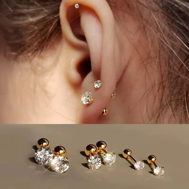 Anting Titanium Diamond Elegant Simple Modis Anti Karat Eropa Style