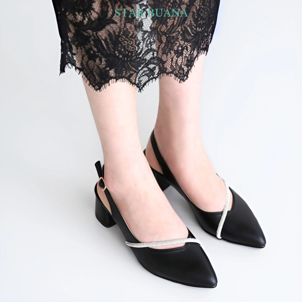Sandal Heels Wanita Dione Hak 5cm Big Size 35 - 45