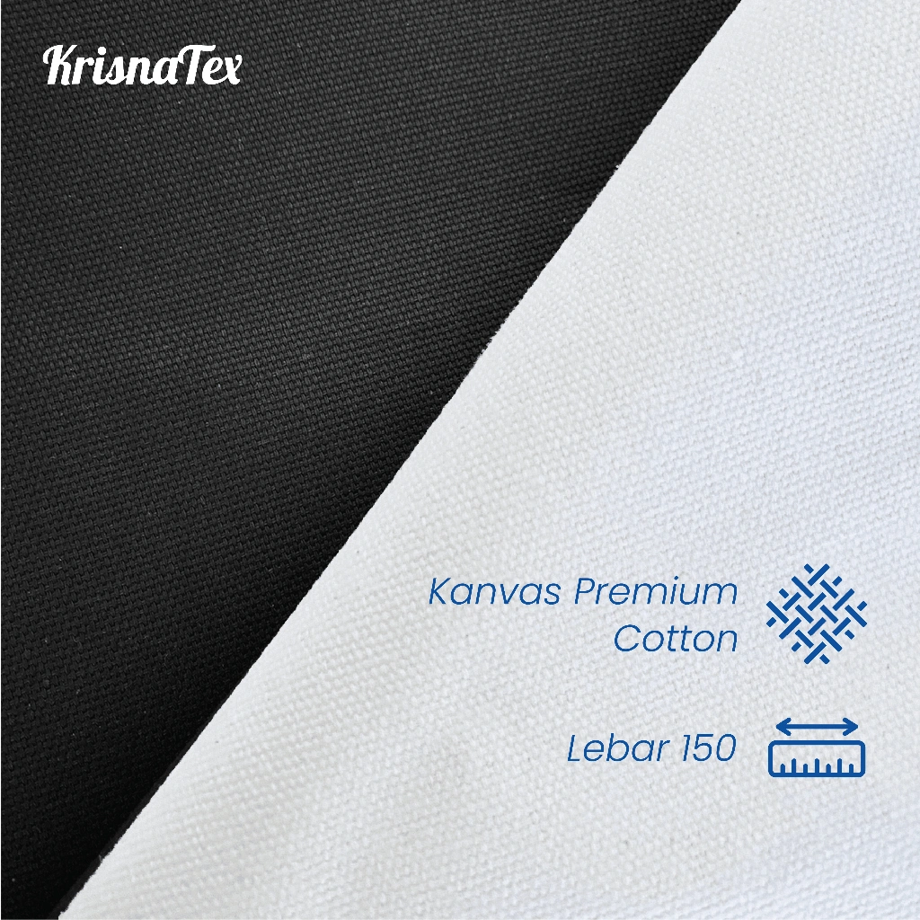 Kain Kanvas Premium Cotton Lebar 150 cm Meteran - Bahan Canvas Katun