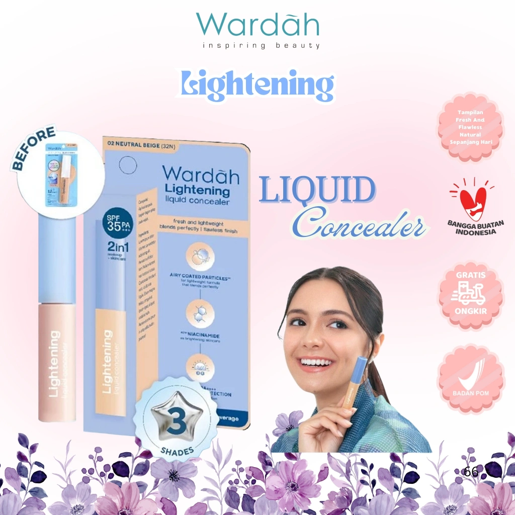 Wardah Lightening Liquid Concealer Blister 7gr - Medium to High Coverage