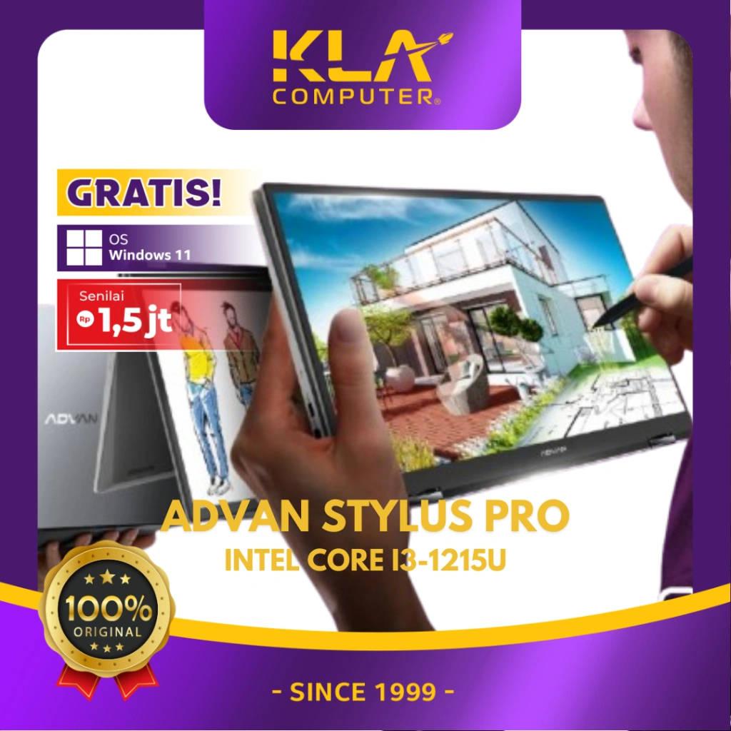 ADVAN 360 Stylus Pro Laptop Touchscreen Intel Core i3-1215U 8GB 256GB 14 Inch IPS FHD Win 11 Original
