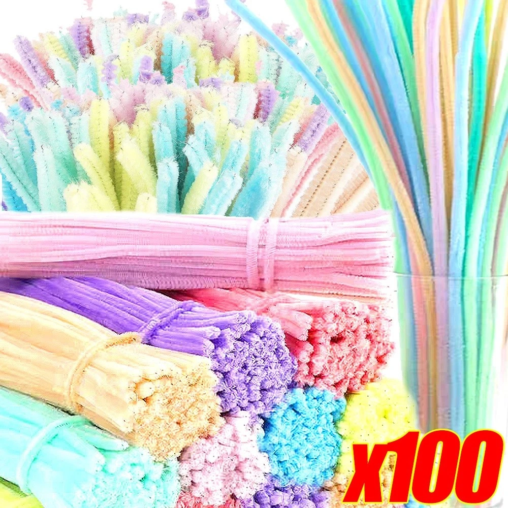 100Pcs Kawat Bulu Mercy Polos Anak Craft Diy Kerajinan Tangan Pipe Cleaner
