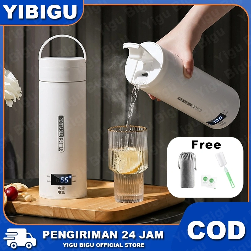 COD Pemanas Air Listrik Mobil Electric Thermos Kettle Portable 500 ml Portable Dengan Pemanas