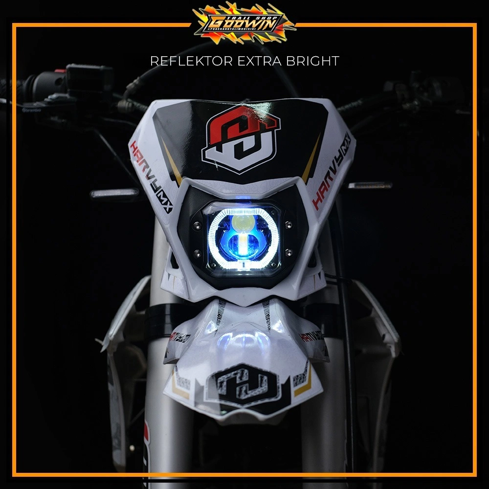 Reflektor TWIN LED Exta Bright Lampu Depan CRF 150L KLX BIGFOOT DTRACKER WR 155 HARVY MX Supermoto
