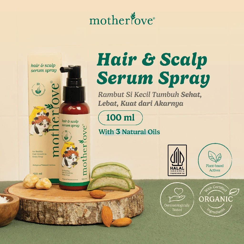 Motherlove Hair & Scalp Serum -  Serum Organik Penumbuh Rambut Anak - Natural Base