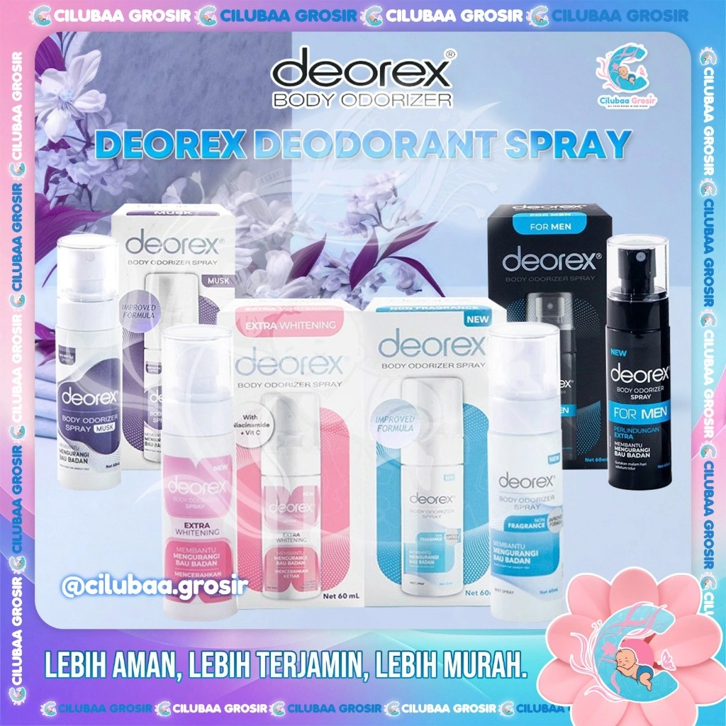 DEOREX Body Odorizer Spray 60ml || Deodorant Spray || Penghilang Bau Ketiak & Bau Kaki || Body Spray