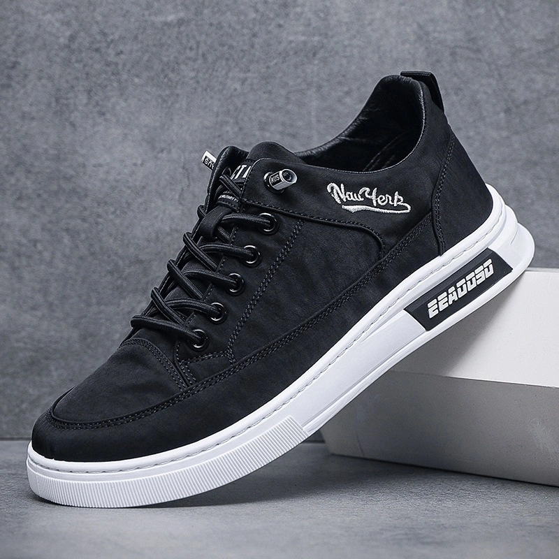 MYLY Sepatu Sneakers New York Hitam Abu Pria Wanita Casual Kanvas Import Korea Style