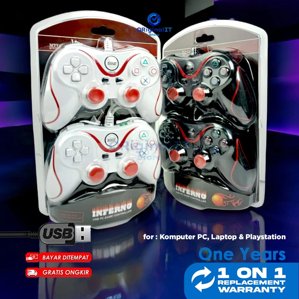 Gamepad USB Inferno Double Getar Stik Joystik PC Komputer Laptop Playstation