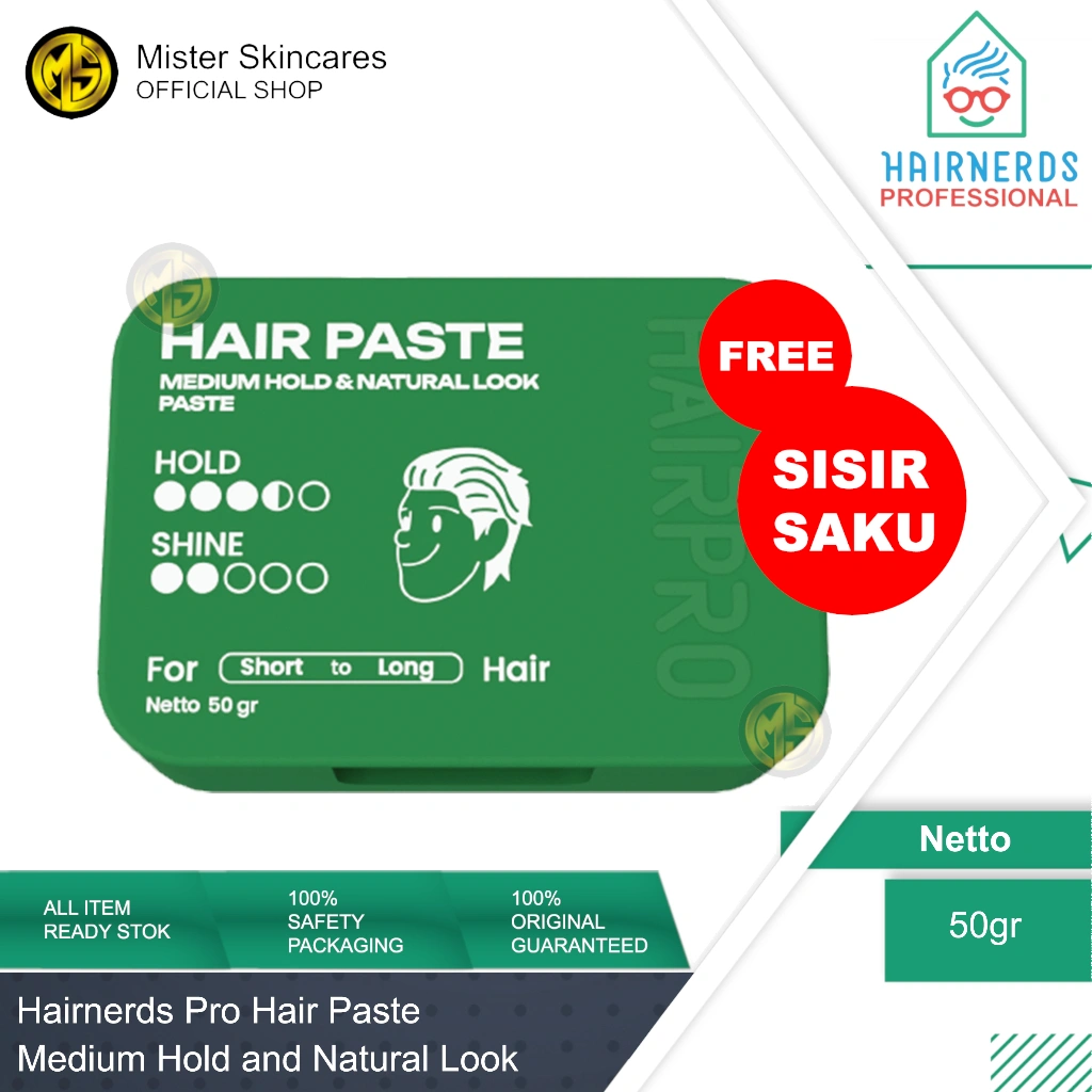 Hairnerds Professional - Hair Styling Paste Pomade Medium & Natural Look