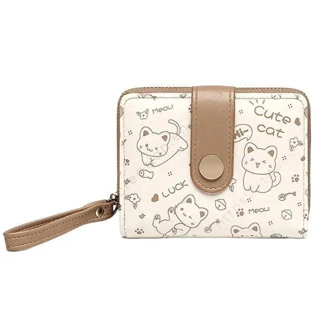 dompet cute cat-dompet wanita dompet lipat mini dompet kartu uang koin TERBARU