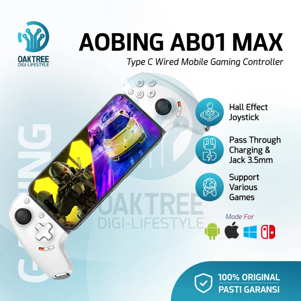 Oaktree Aobing AB01 Max Type C Gamepad Android iOS Phone Controller Hall Effect Joystick