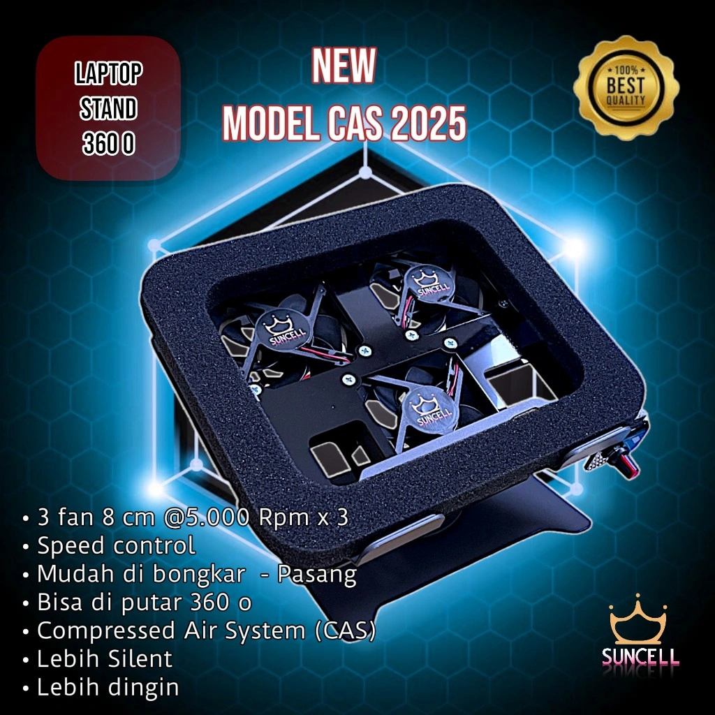 Aluminium cooling pad suncell 4 Fan Turbo Putar 360