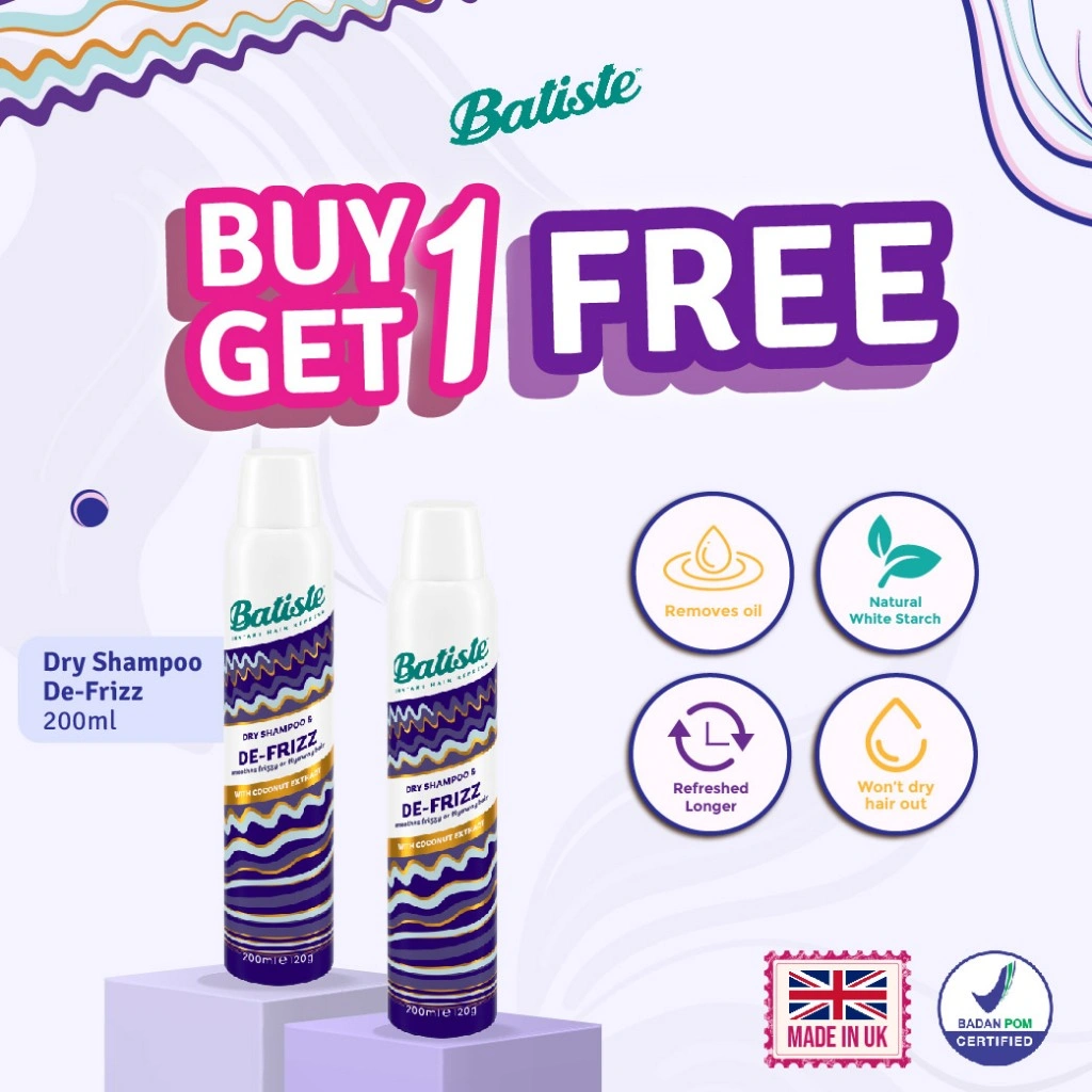 [CLEARANCE SALE] BUY 1 GET 1 Batiste Benefit Dry Shampoo & De-Frizz 200ml
