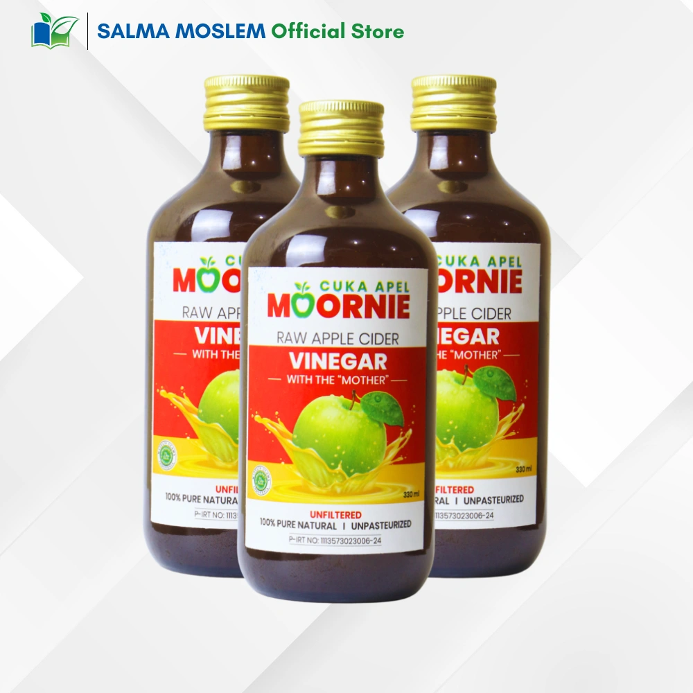 Cuka Apel Moornie Vinegar 330ml | Asli With Mother Original Apple Cider Vinegar 100% Murni Apel Utuh Diet Kesehatan Cuka apel hijau mornie original with mother cider vinegar untuk kesehatan menurunkan berat badan Raw Cuka Apel Untuk Diet Dan Diabetes