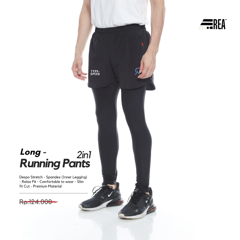 REA ACTIVEWEAR - Celana Legging Panjang Running Pants 2in1