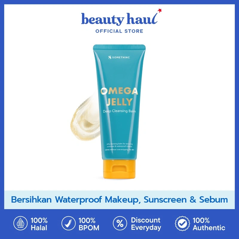 SOMETHINC Omega Jelly Deep Cleansing Balm - Somethinc Cleansing Balm, Pembersih Wajah dengan Formulasi Gentle, Makeup Remover