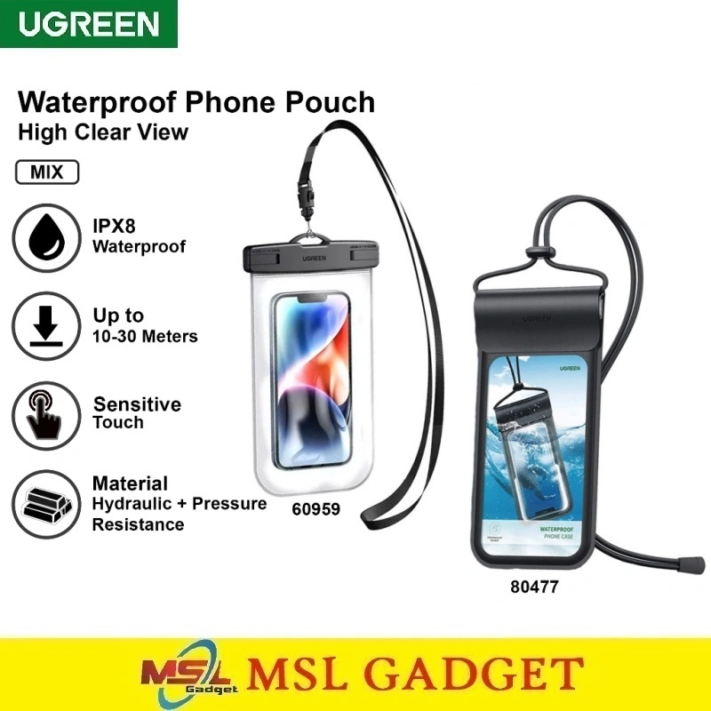 UGREEN Waterproof Case HP Anti Air Universal Max 6.5 Inch IPX8