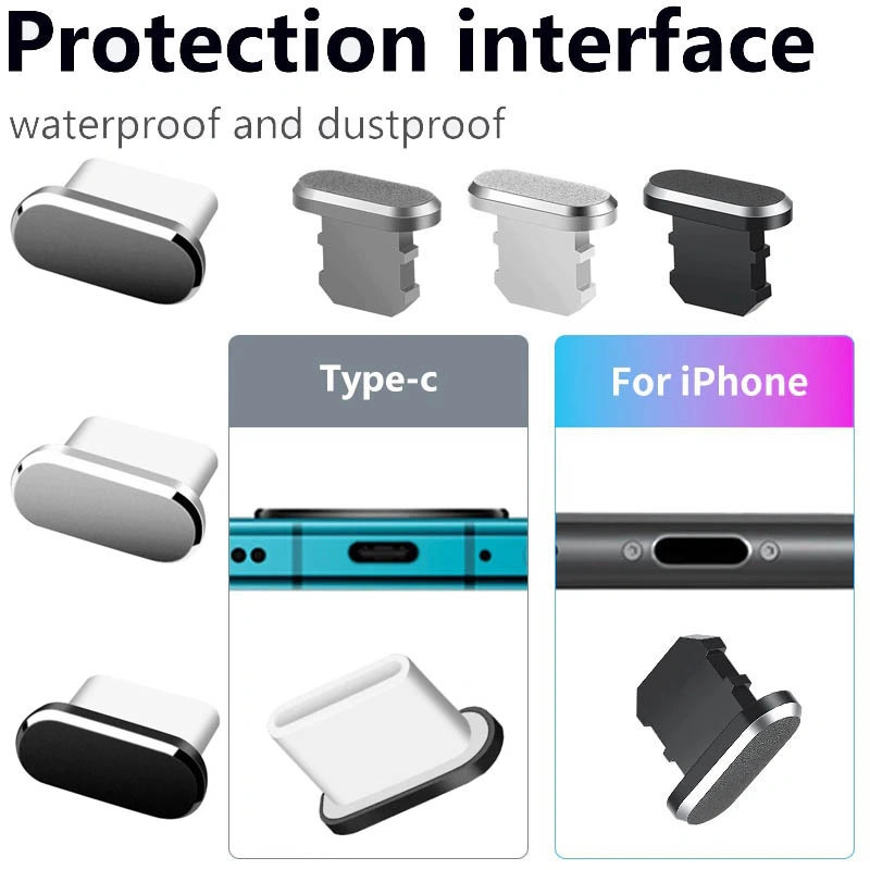 Metal Dust Plug Lightning - Type-C Charging Port - Tutup Lubang Charger Cas Casan iPhone iPad iPod Macbook Android Samsung Xiaomi Oppo Vivo Fit 8-Pin USB C Anti Debu Kotor Anti Dust Dirt Dirty